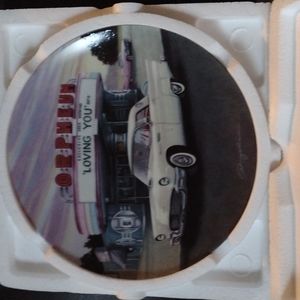1957 White T-Bird glass collector plate by : George Angelina no. 1373